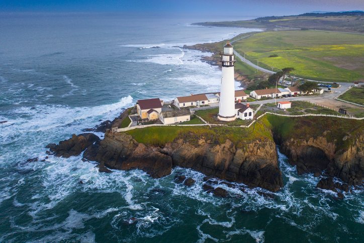 Roofing Repair Project at Pigeon Point Lighthouse in northwest of Santa Cruz